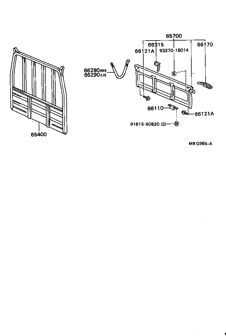65701-93101 GATE ASSY, REAR BODY TAIL product image
