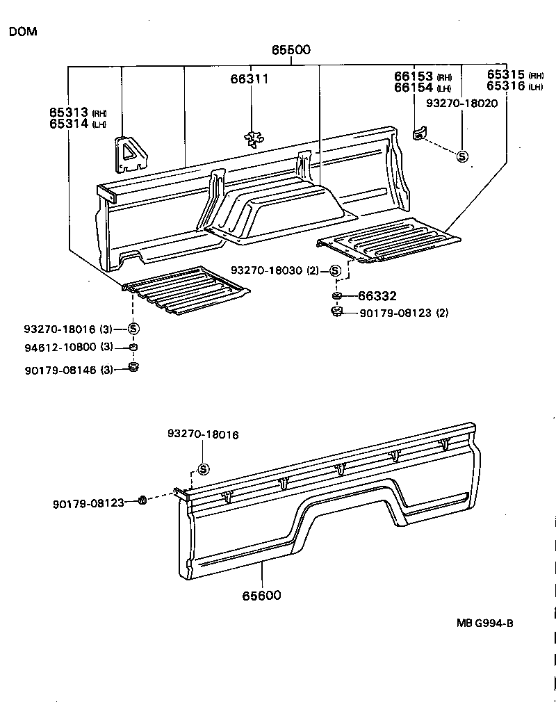65313-92707 PANEL, FLOOR FRONT CORNER, RH product image