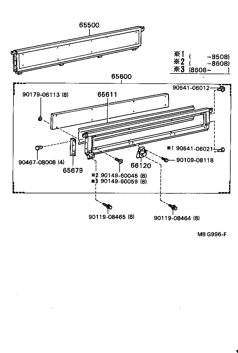 65202-93101 POST ASSY, SIDE PANEL REAR END, RH product image