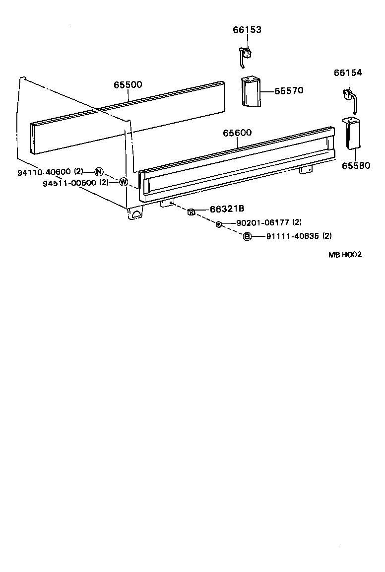 65202-93101 POST ASSY, SIDE PANEL REAR END, RH product image