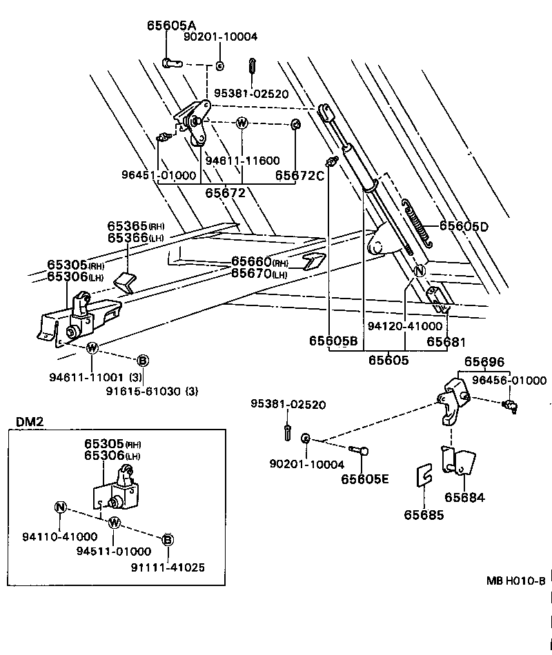 65305-93105 LOCK SUB-ASSY, BEZEL, RH product image