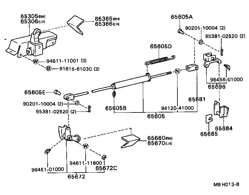 65603-93102 ARM, TAIL GATE LOCK ROLLER product image