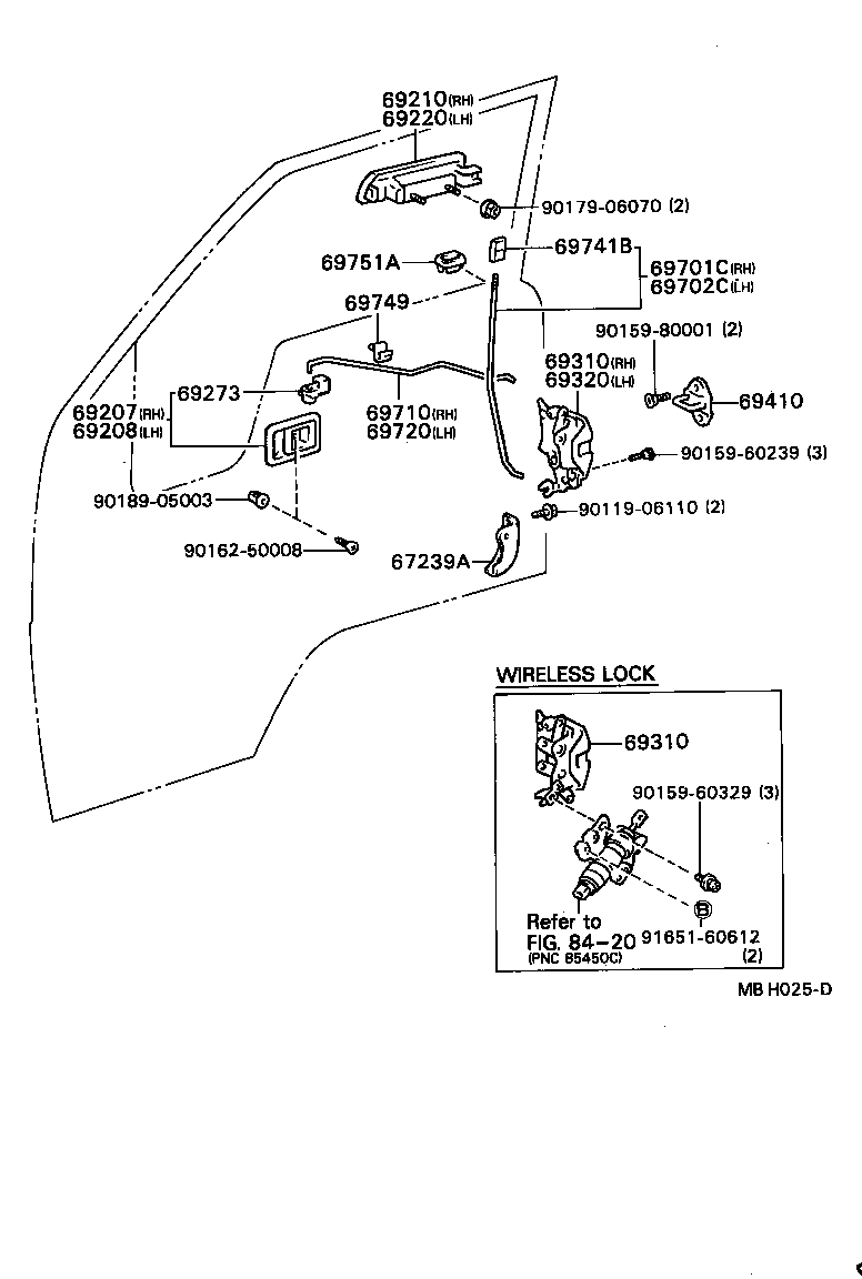 69310-95406 LOCK ASSY, FRONT DOOR, RH product image