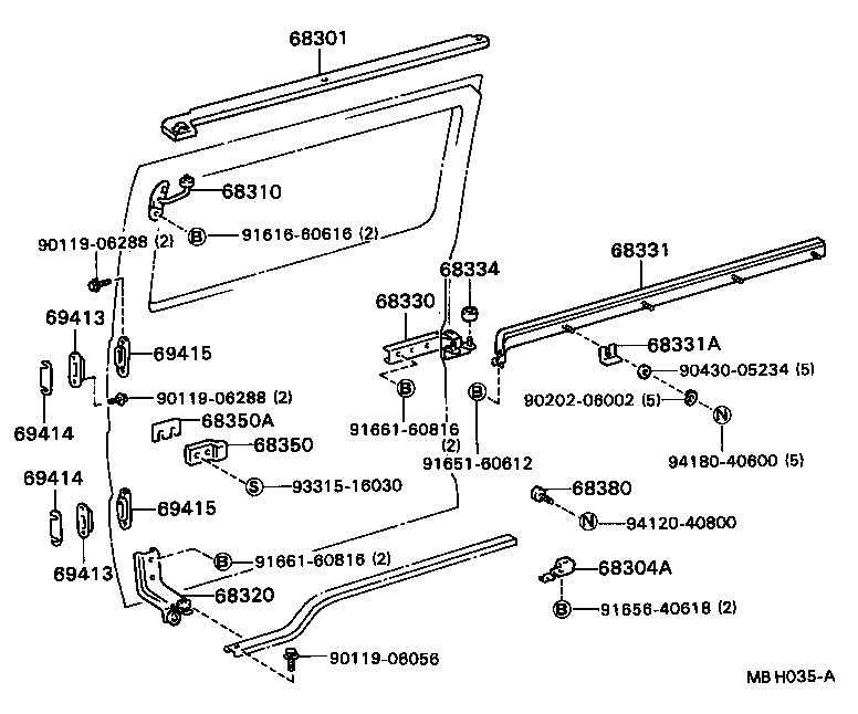 68350-92616 ROLLER ASSY, SLIDE DOOR, LOWER product image