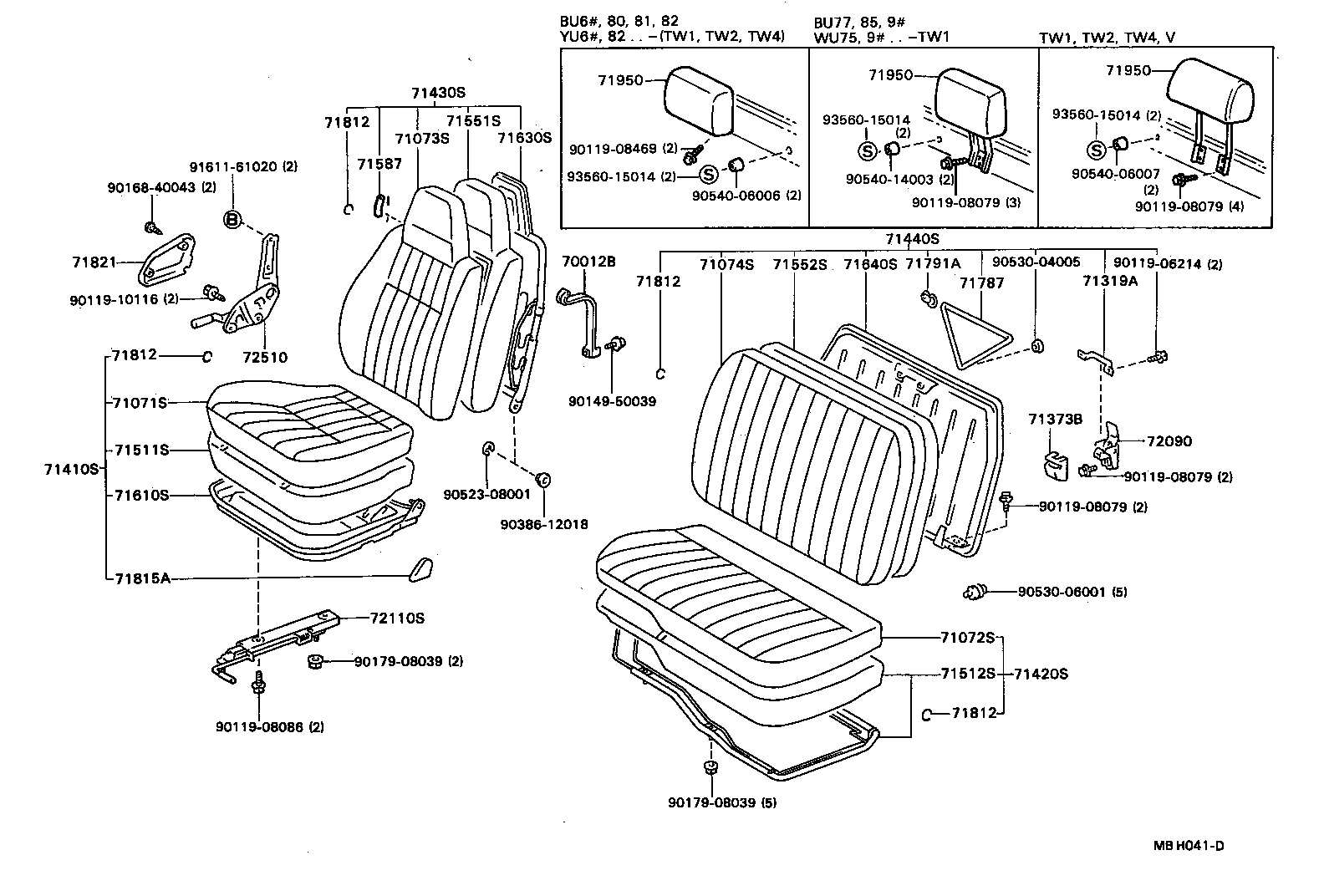 71502-95403 PAD, FRONT SEAT CUSHION, LH (FOR SEPARATE TYPE) product image