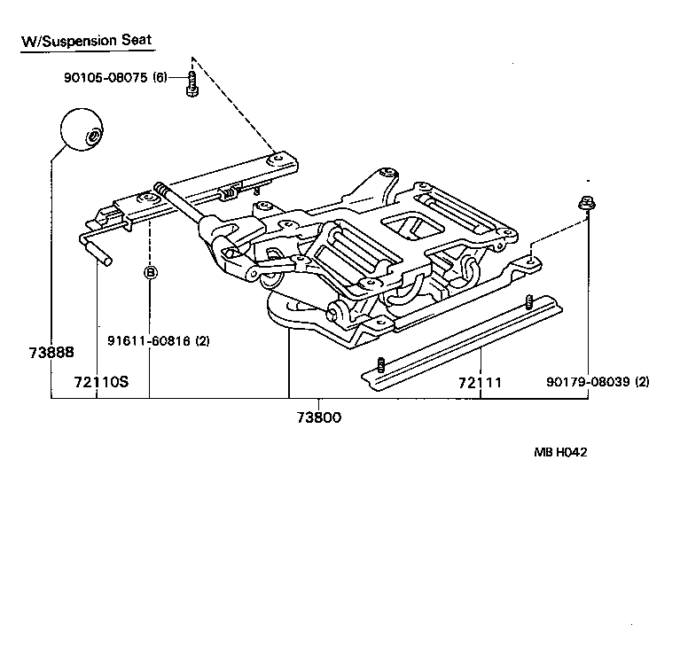 71183-95402 HINGE SUB-ASSY, DRIVER SEAT, RH product image