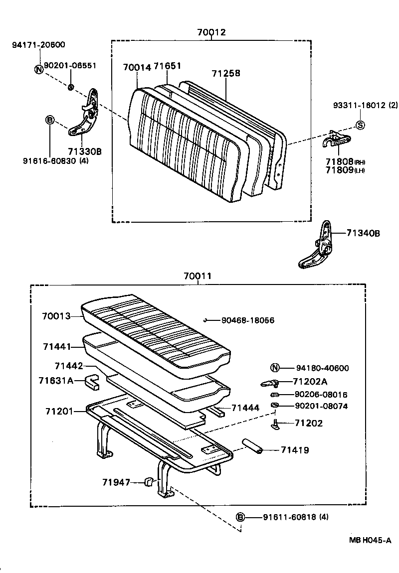 71502-95403 PAD, FRONT SEAT CUSHION, LH (FOR SEPARATE TYPE) product image