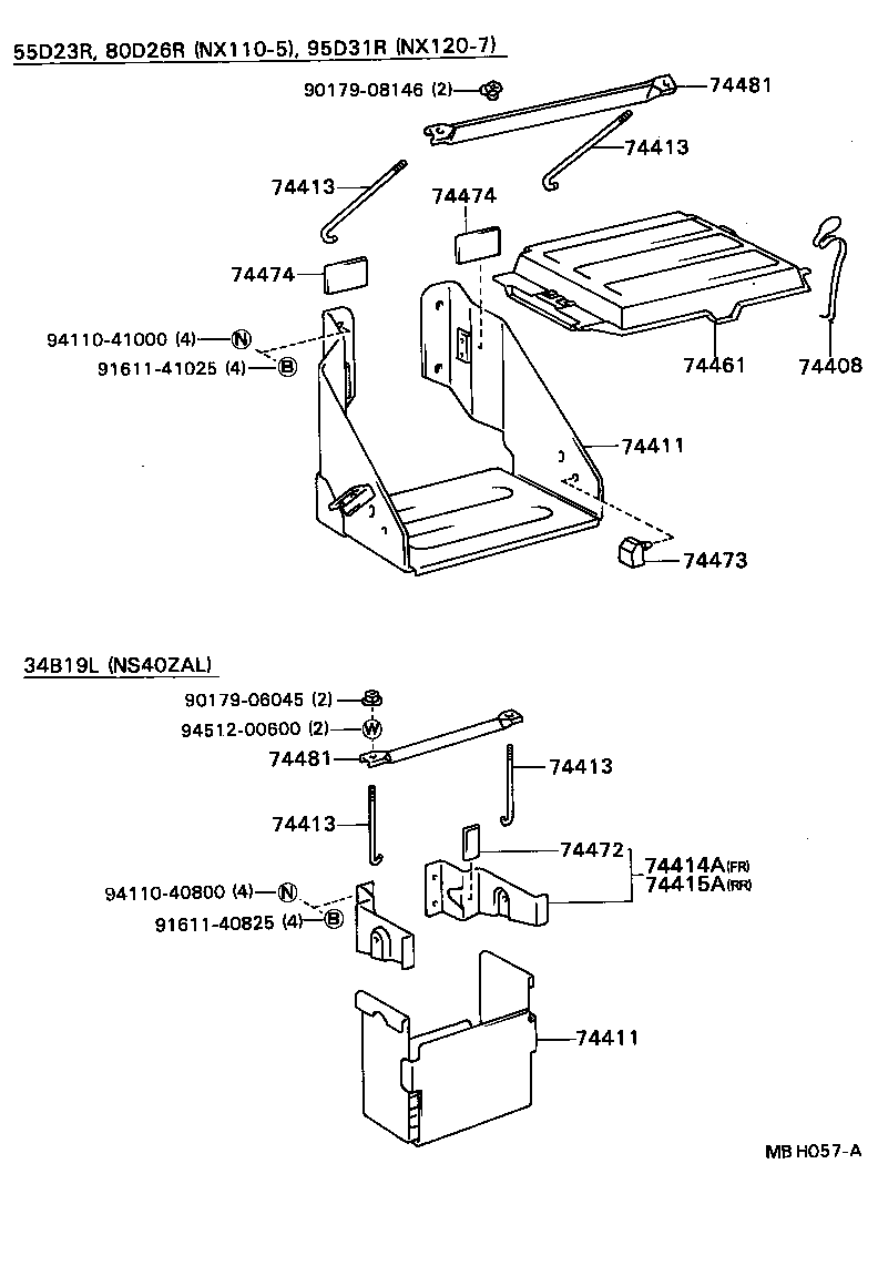 74401-36330 BRACKET, BATTERY, NO.1 product image