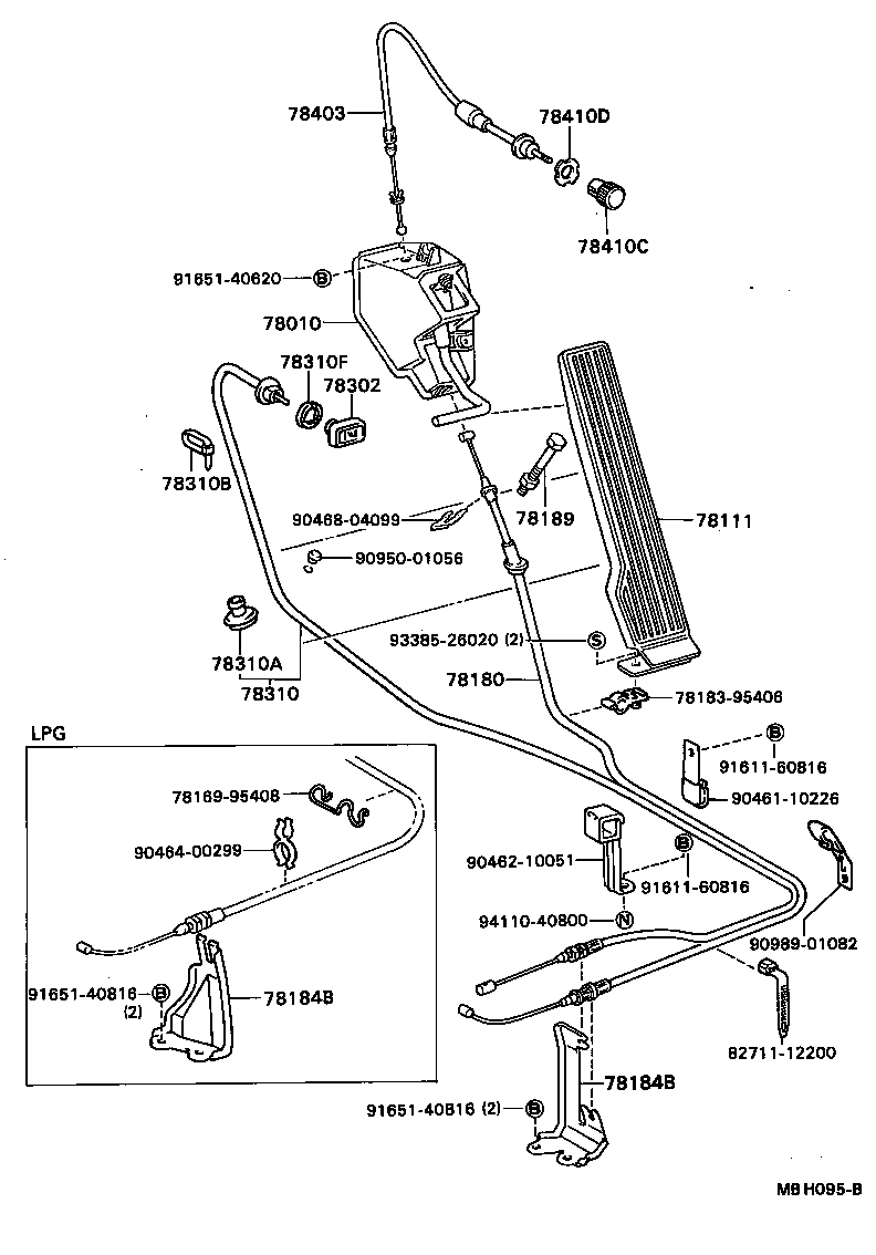 78150-95465 WIRE ASSY, ACCELERATOR product image