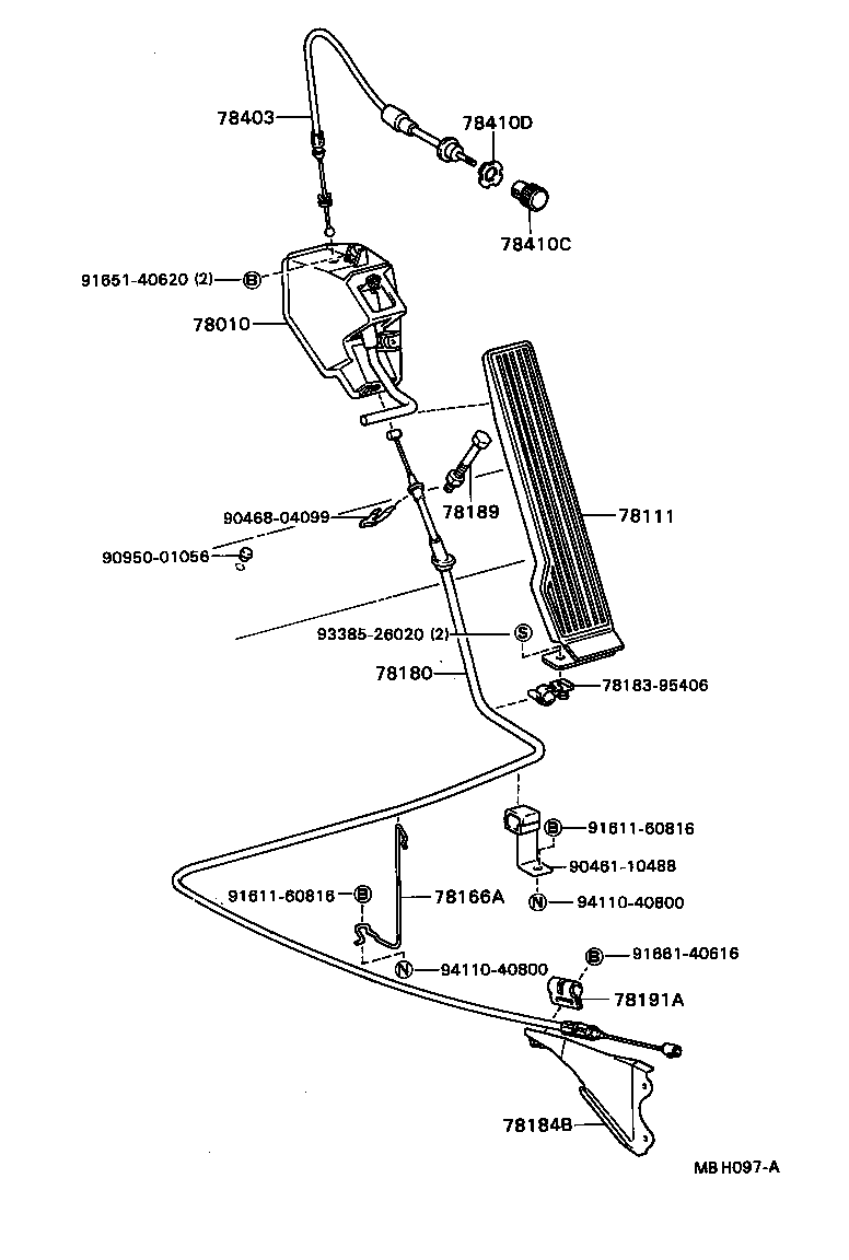 78150-95475 WIRE ASSY, ACCELERATOR product image