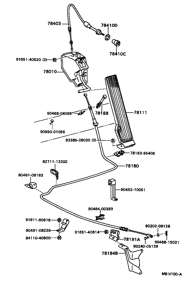 78150-95465 WIRE ASSY, ACCELERATOR product image