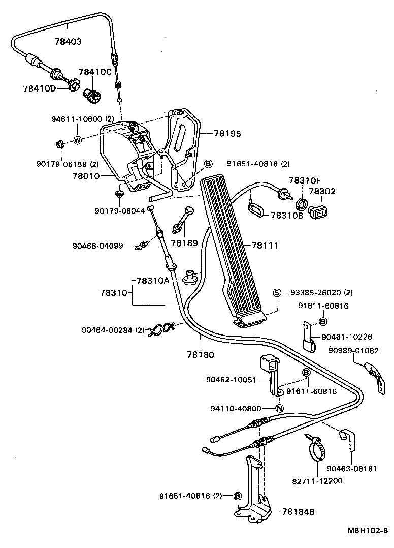 78150-95476 WIRE ASSY, ACCELERATOR product image