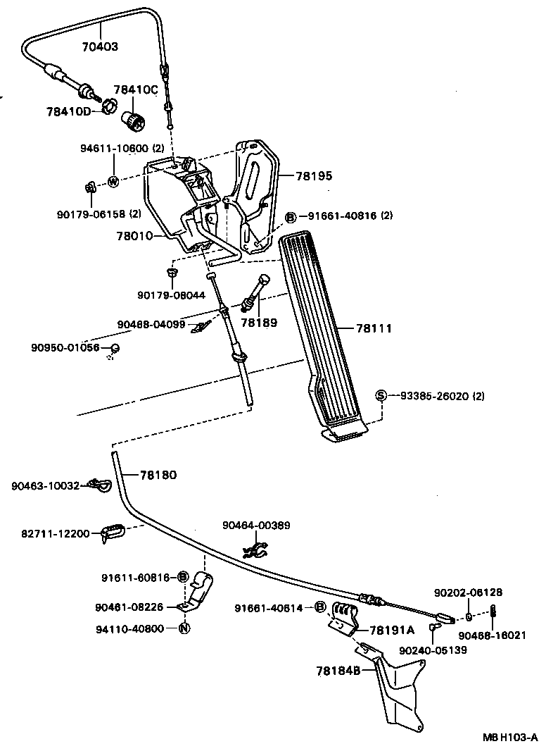 78150-95476 WIRE ASSY, ACCELERATOR product image