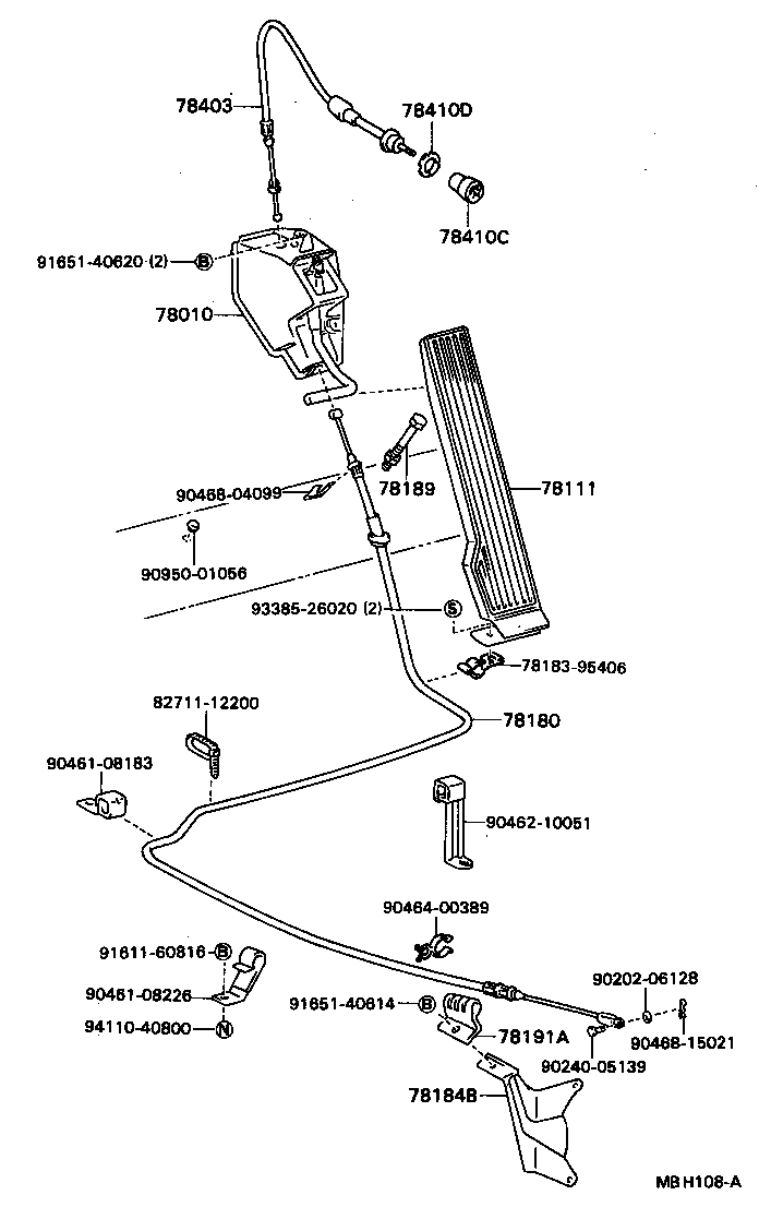 78150-95476 WIRE ASSY, ACCELERATOR product image