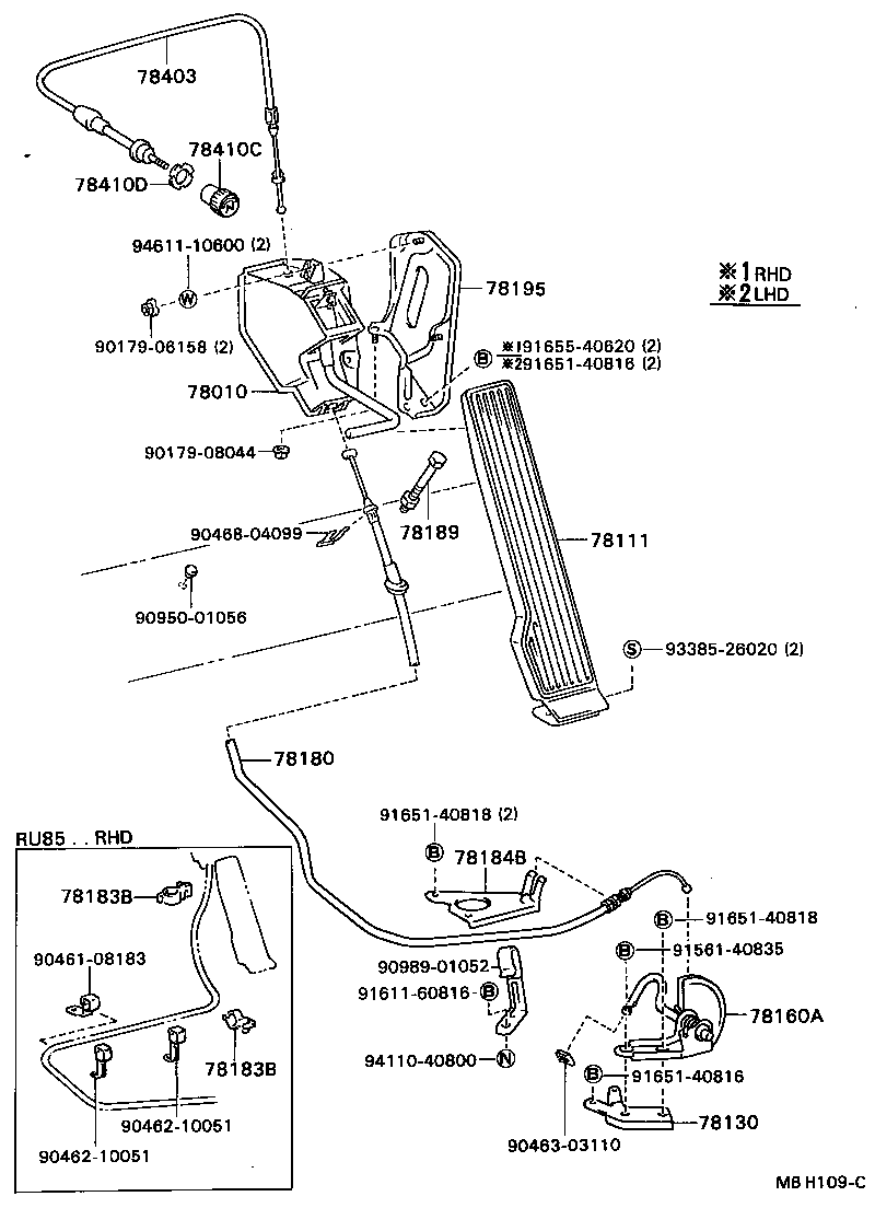 78150-95476 WIRE ASSY, ACCELERATOR product image