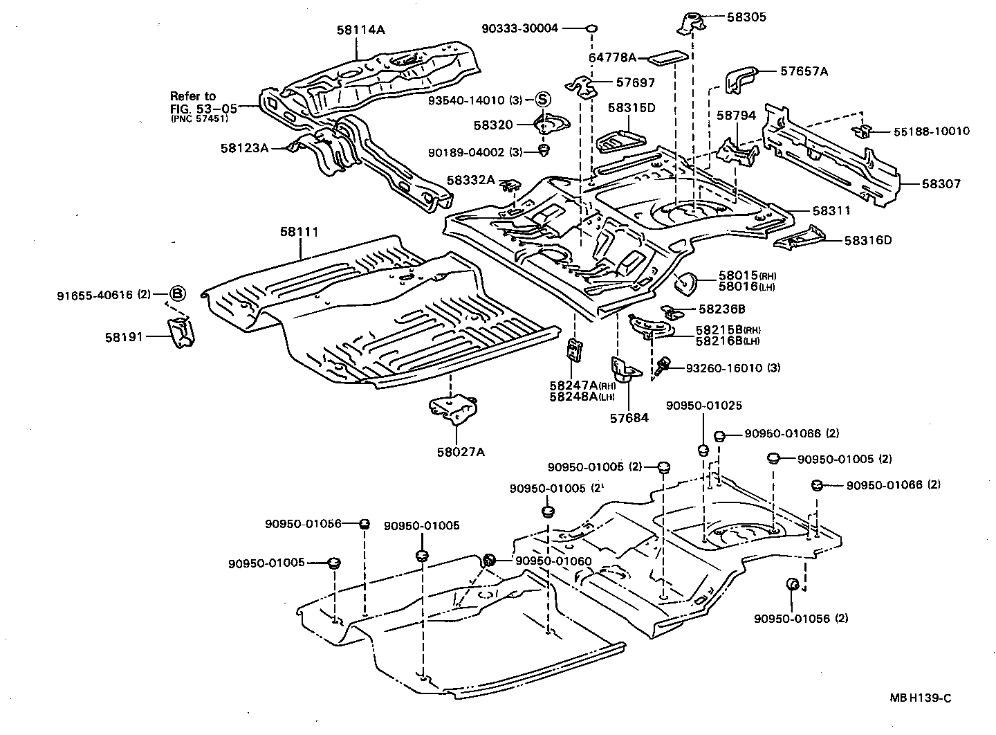 58311-12140 PAN, REAR FLOOR product image