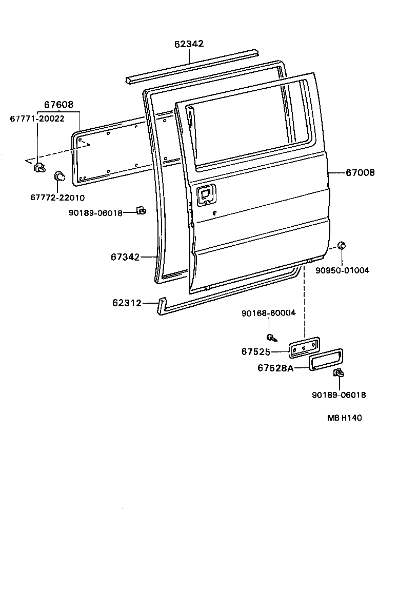 67004-92604 PANEL SUB-ASSY, SLIDE DOOR, LH product image