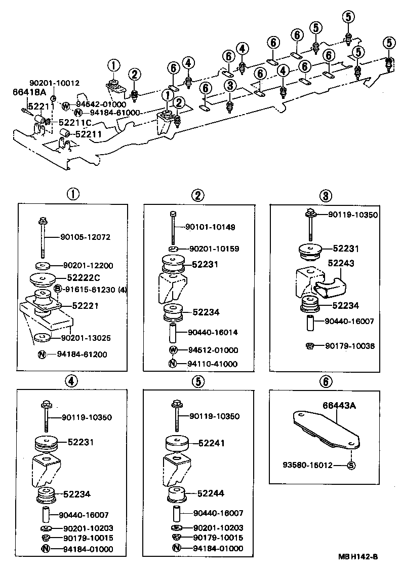 52201-36040 CUSHION, BODY MOUNTING, NO.1 UPPER product image