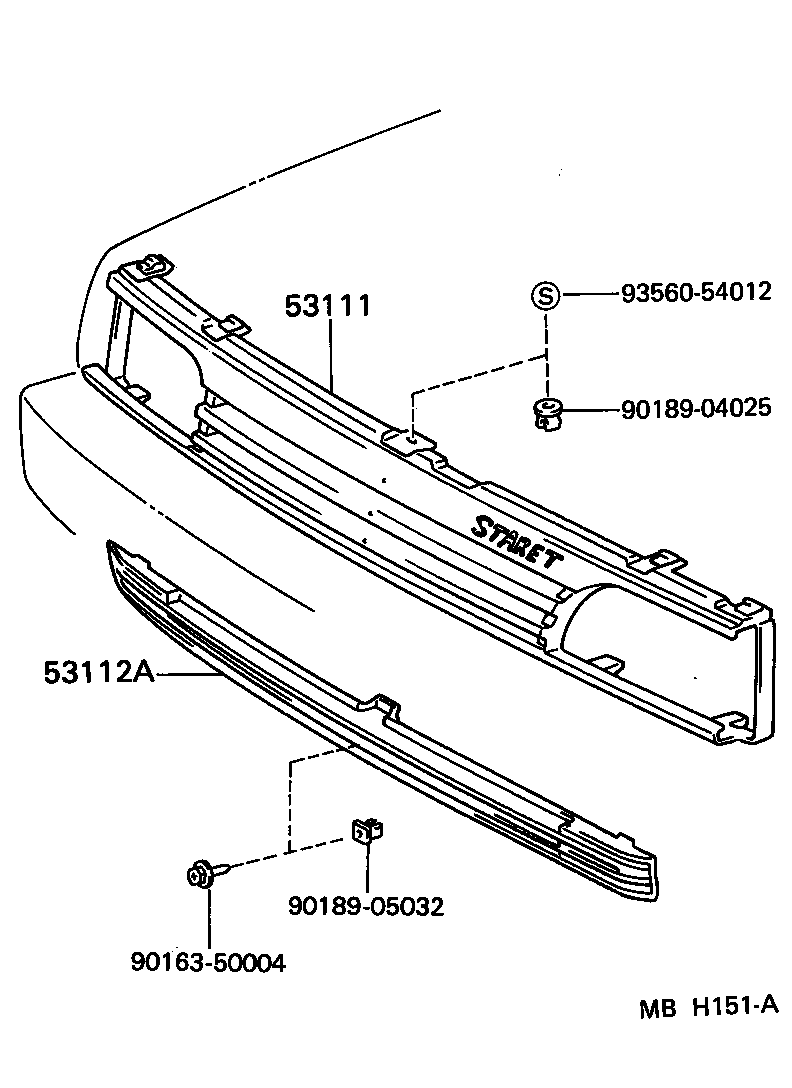 53111-10250 GRILLE, RADIATOR product image