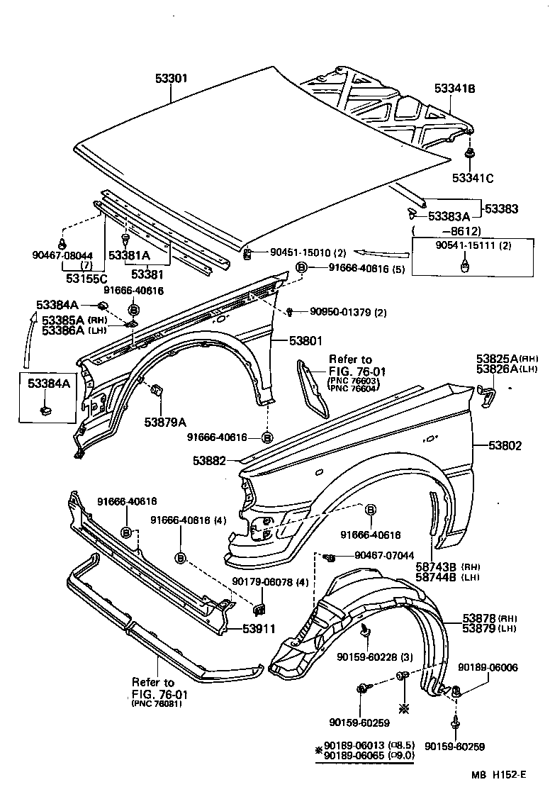53385-14010 RETAINER, HOOD BUMPER, RH product image