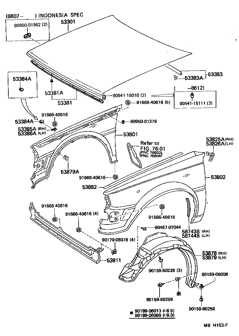 53801-10500 FENDER SUB-ASSY, FRONT RH product image