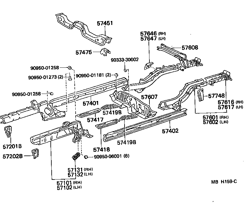 57101-10171 MEMBER SUB-ASSY, FRONT SIDE, RH product image