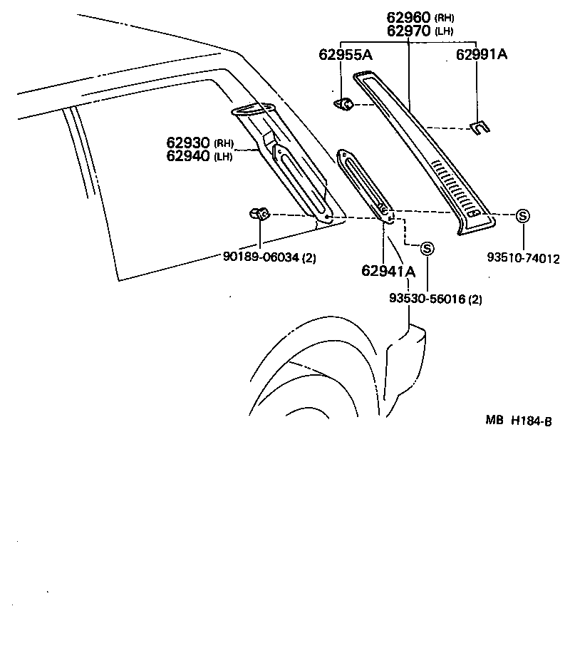 62906-10040 LOUVER ASSY, ROOF SIDE VENT, LH product image