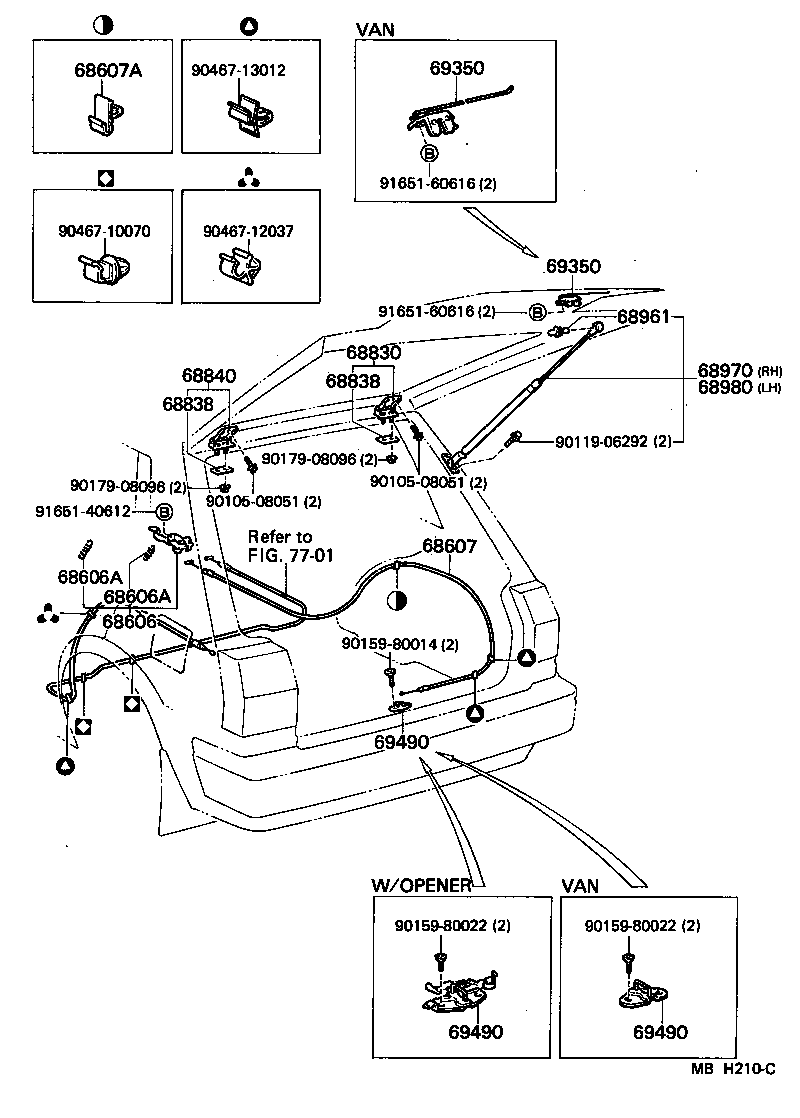 68950-19635 STAY ASSY, BACK DOOR, RH product image