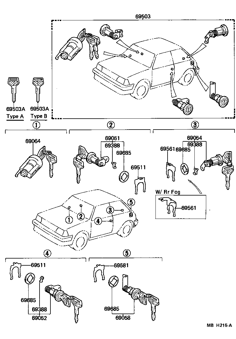 69511-32010 RETAINER, FRONT DOOR LOCK CYLINDER product image