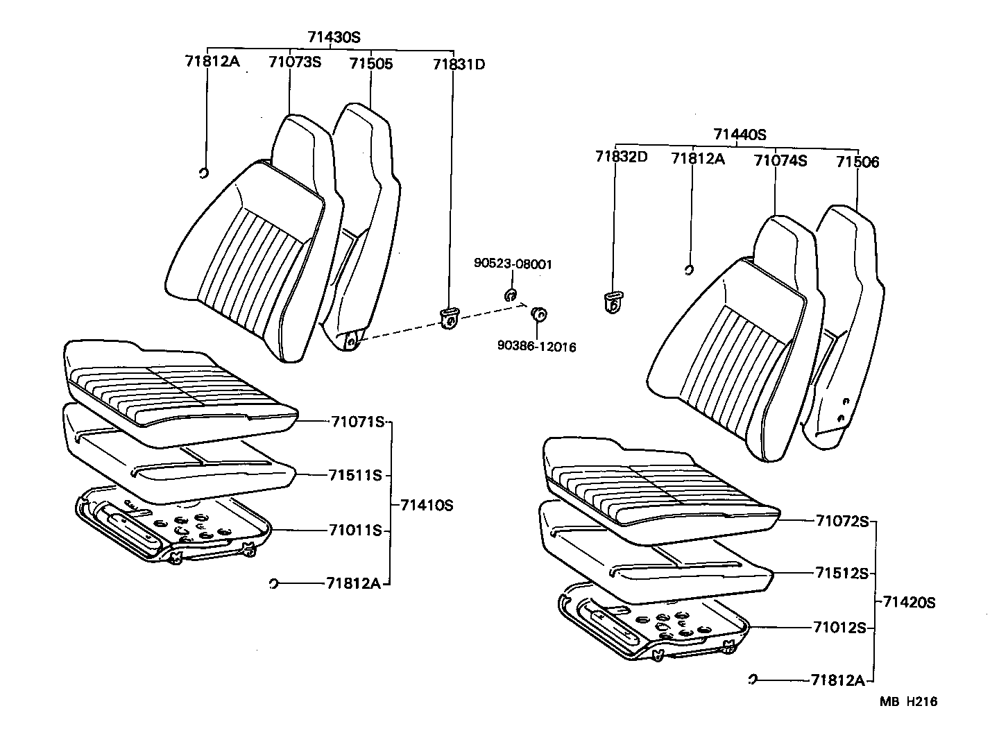 71012-10040 FRAME SUB-ASSY, FRONT SEAT CUSHION, LH product image