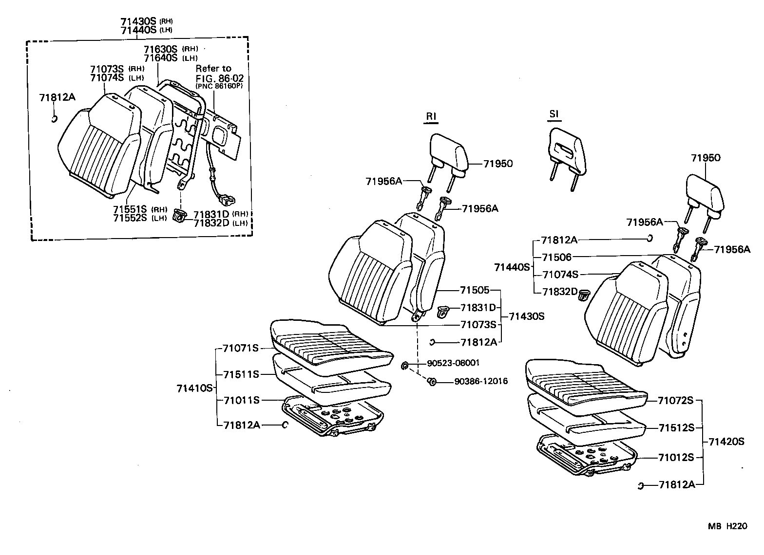 71511-10120 PAD, FRONT SEAT CUSHION, RH(FOR SEPARATE TYPE) product image