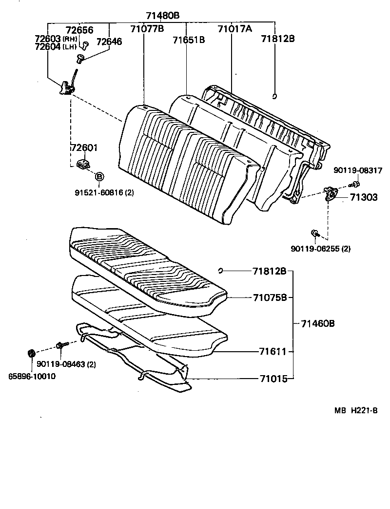 71015-10071 FRAME SUB-ASSY, REAR SEAT CUSHION product image
