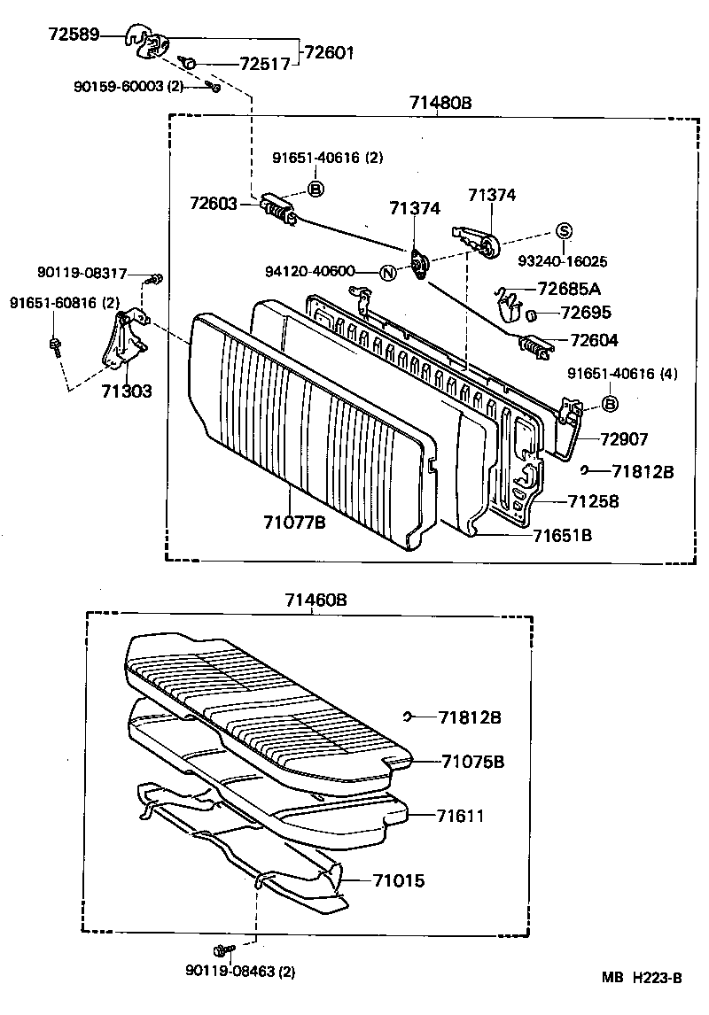 71077-1C080-03 COVER, REAR SEAT BACK, RH (FOR SEPARATE TYPE) product image