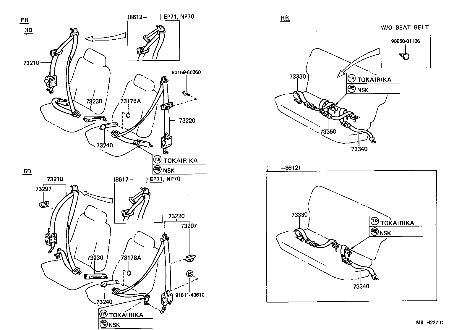 73220-10172-16 BELT ASSY, FRONT SEAT OUTER, LH product image