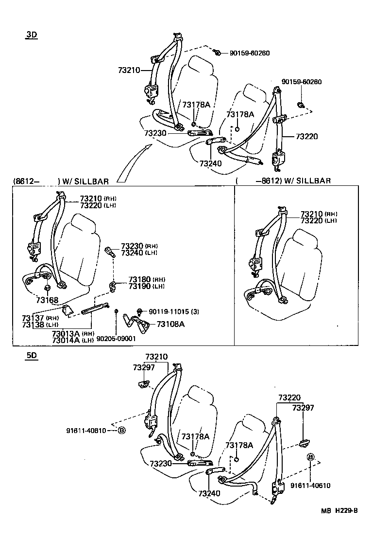 73230-10171-06 BELT ASSY, FRONT SEAT INNER, RH product image
