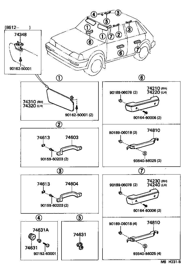 74641-16010-23 PULL ASSY, DOOR, INSIDE product image