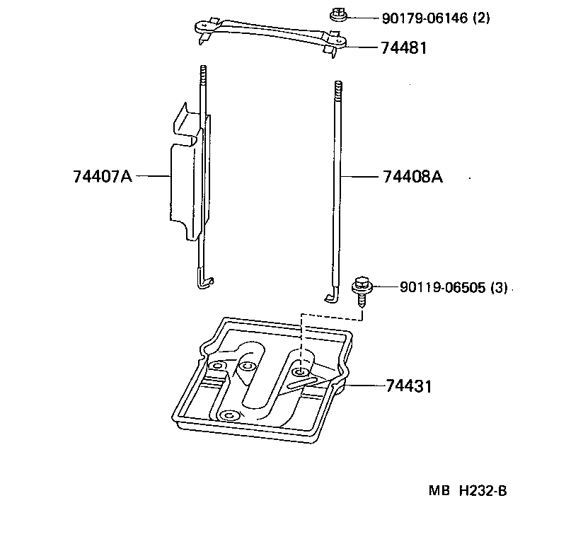74407-10080 BOLT SUB-ASSY, BATTERY CLAMP product image