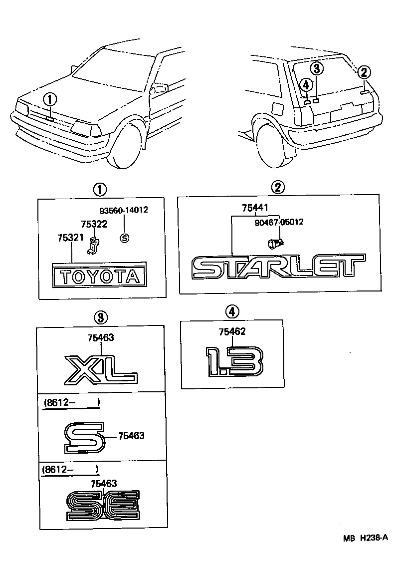 75442-10170 PLATE, REAR NAME, NO.4 (GRADE MARK) product image
