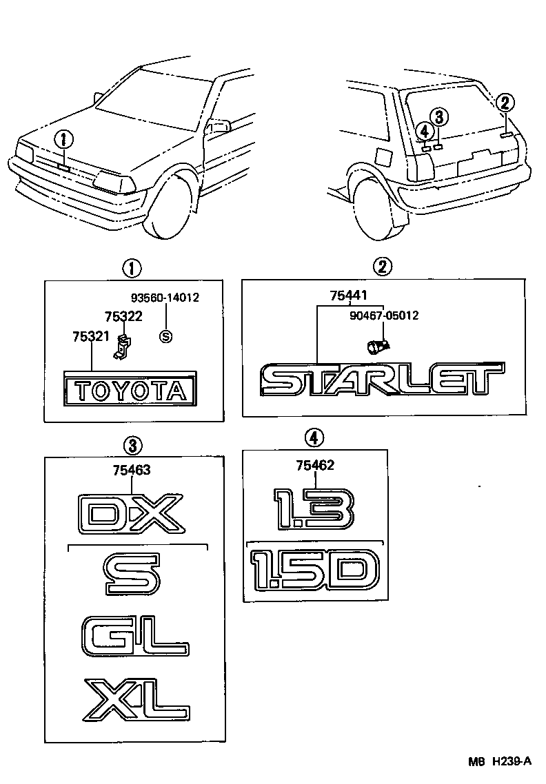75442-10150 PLATE, REAR NAME, NO.4 (GRADE MARK) product image