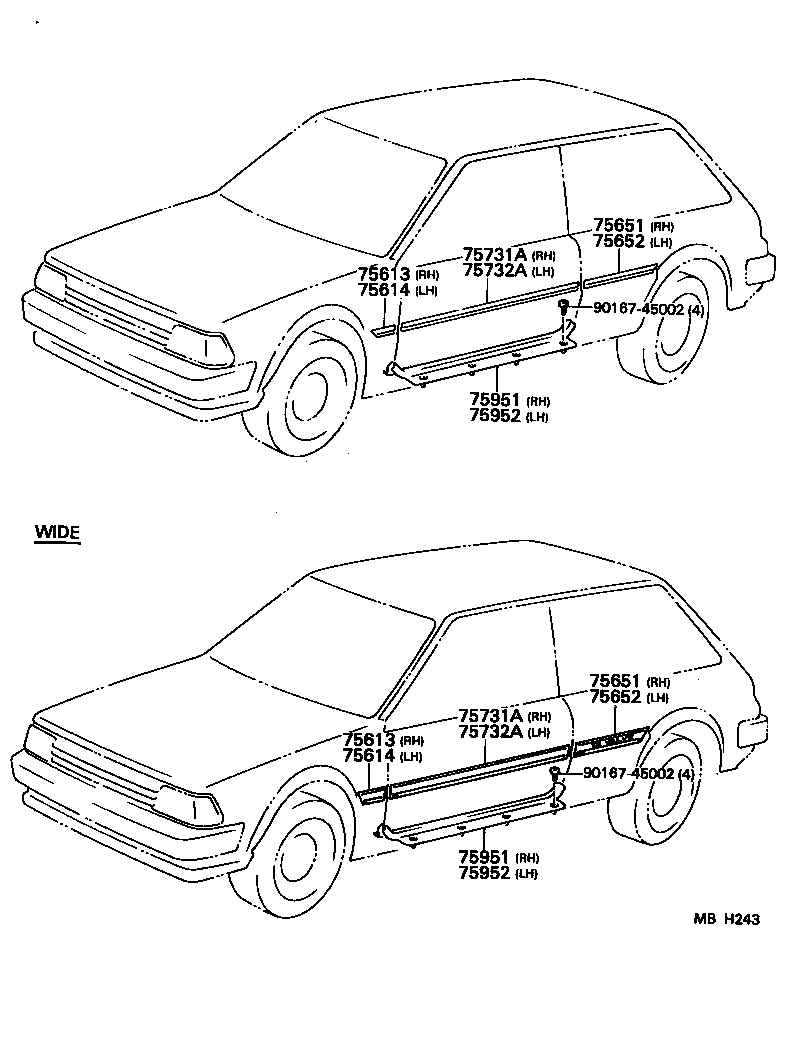 75651-10160 MOULDING, QUARTER, OUTSIDE RH product image