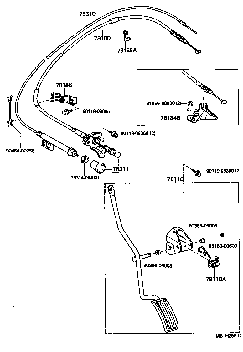 26662-55010 BRACKET, ACCELERATOR CONTROL CABLE product image