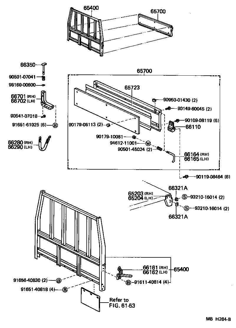 65026-92200 BRACKET SUB-ASSY, GATE BUMPER, RH product image