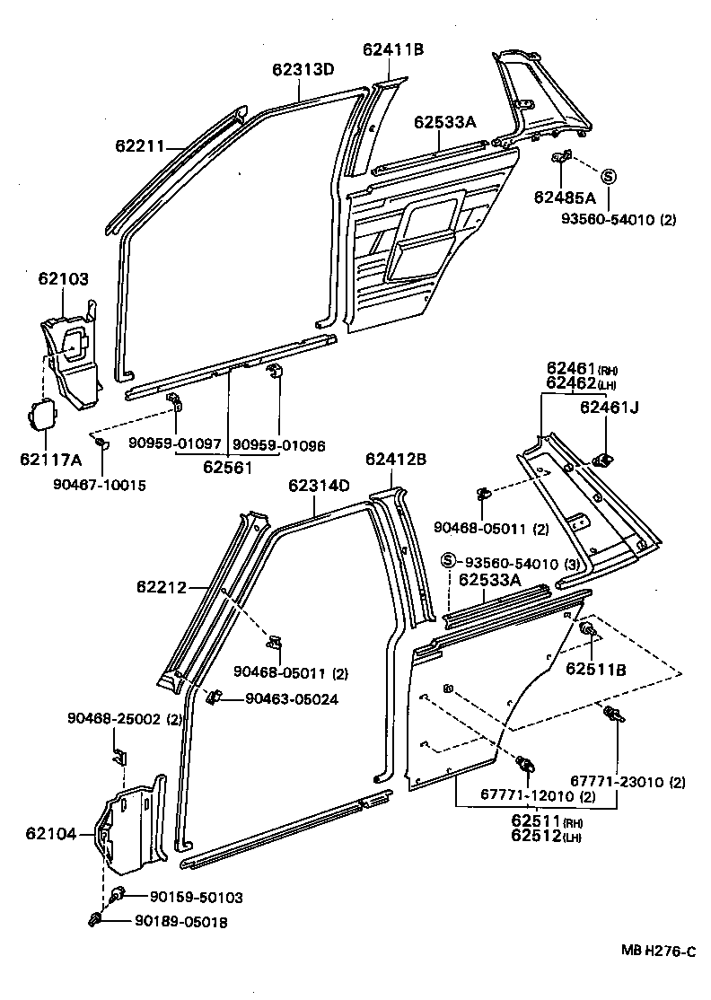 62510-12840-03 BOARD, QUARTER INSIDE TRIM, RH product image