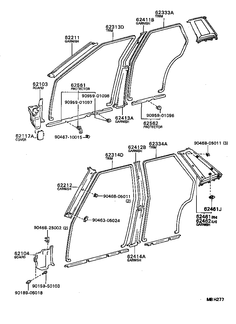 62510-12840-03 BOARD, QUARTER INSIDE TRIM, RH product image