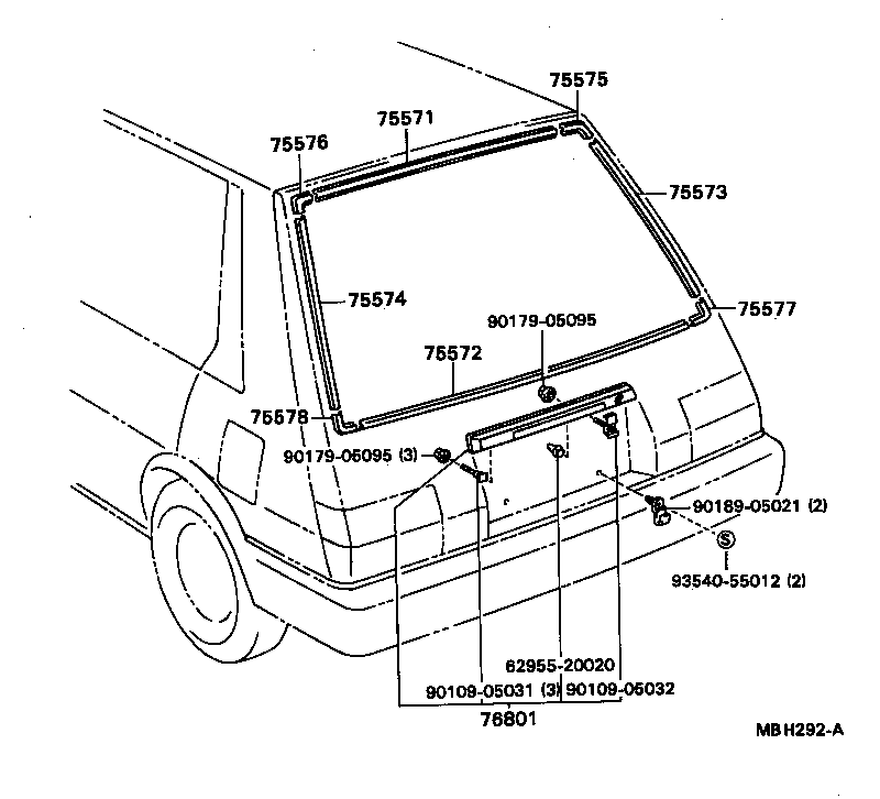75575-12200 MOULDING, BACK WINDOW, LOWER product image