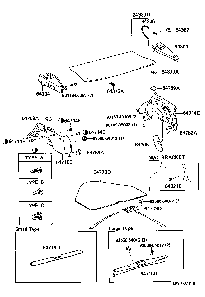 64306-10030 SUSPENDER SUB-ASSY, PACKAGE TRAY TRIM product image