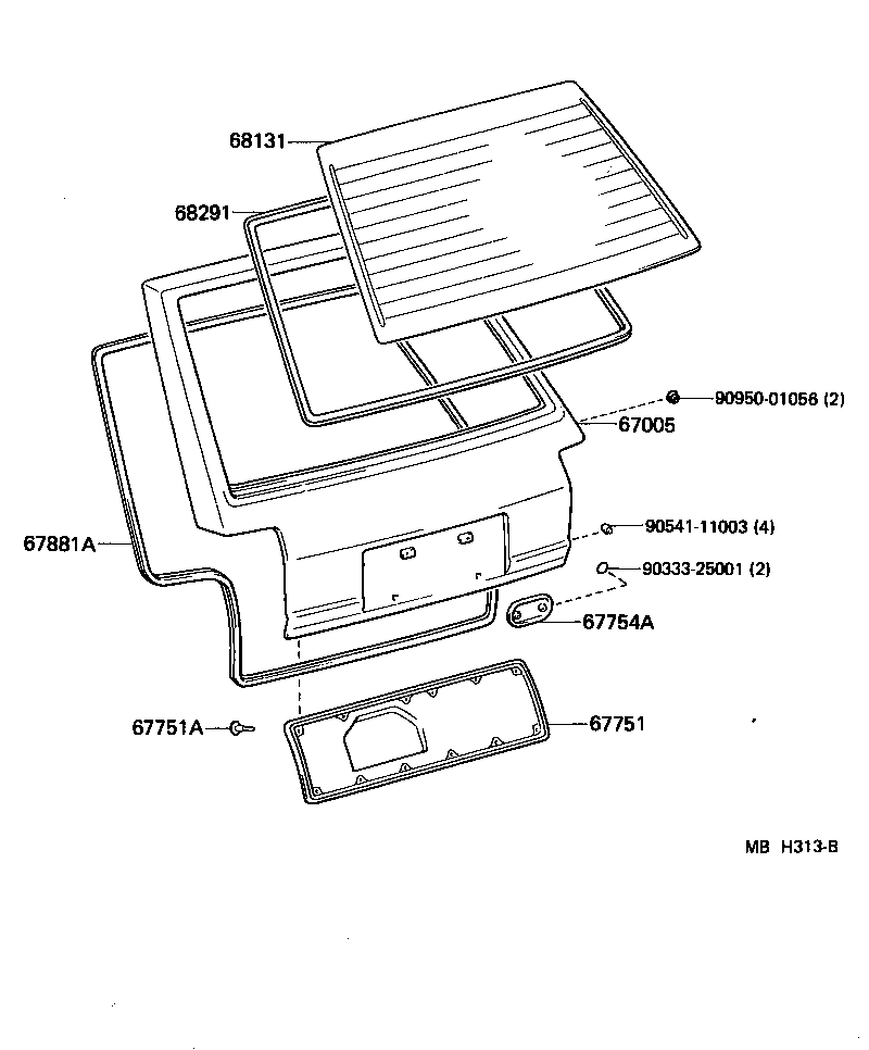 67005-10350 PANEL SUB-ASSY, BACK DOOR product image