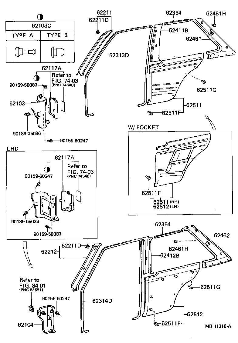 67771-22010 RETAINER (FOR QUARTER INSIDE TRIM BOARD) product image