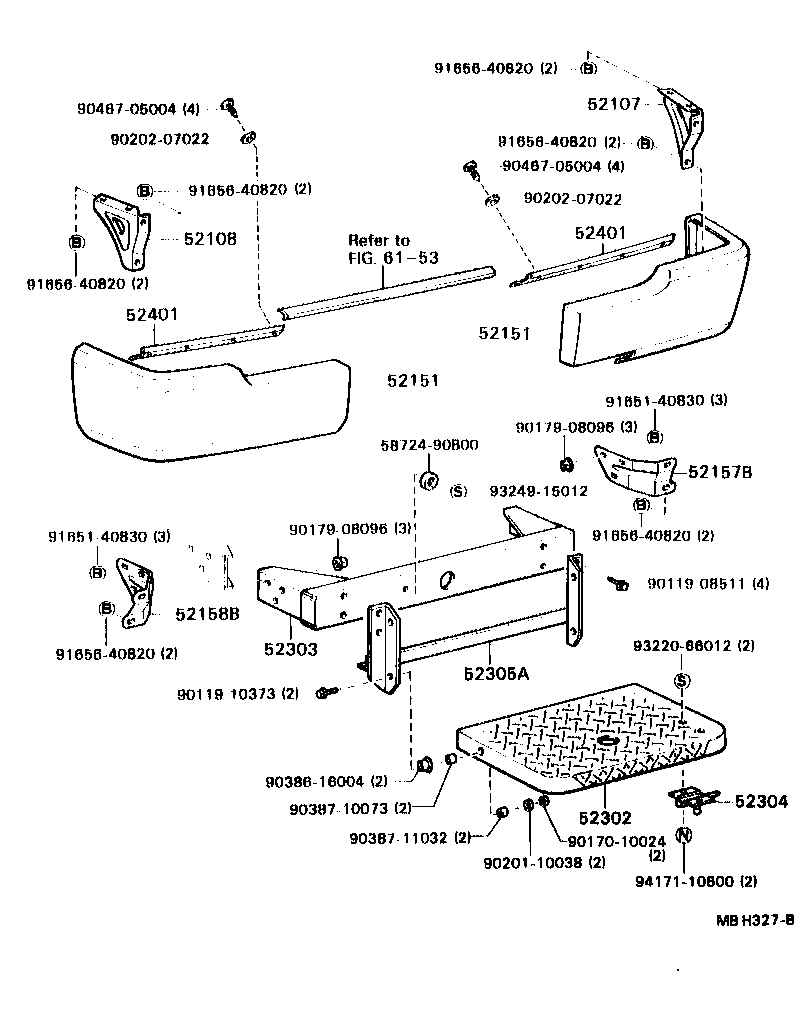 52106-90B02 BUMPER ASSY, REAR product image