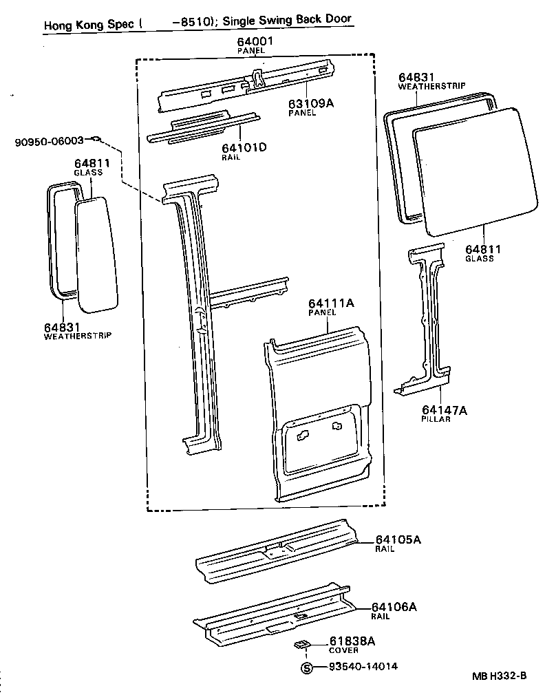 63208-90B02 REINFORCEMENT, ROOF PANEL, NO.8 product image
